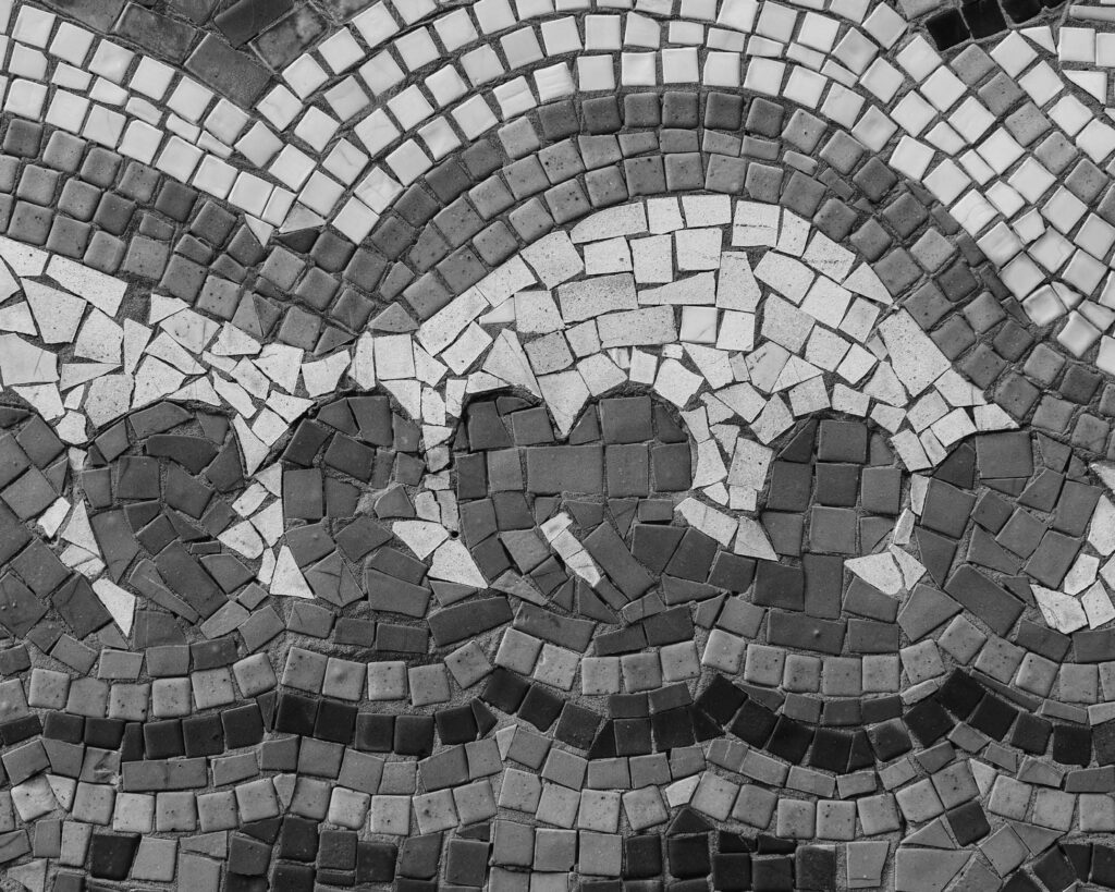 Dekorativ mosaikbild från antologin